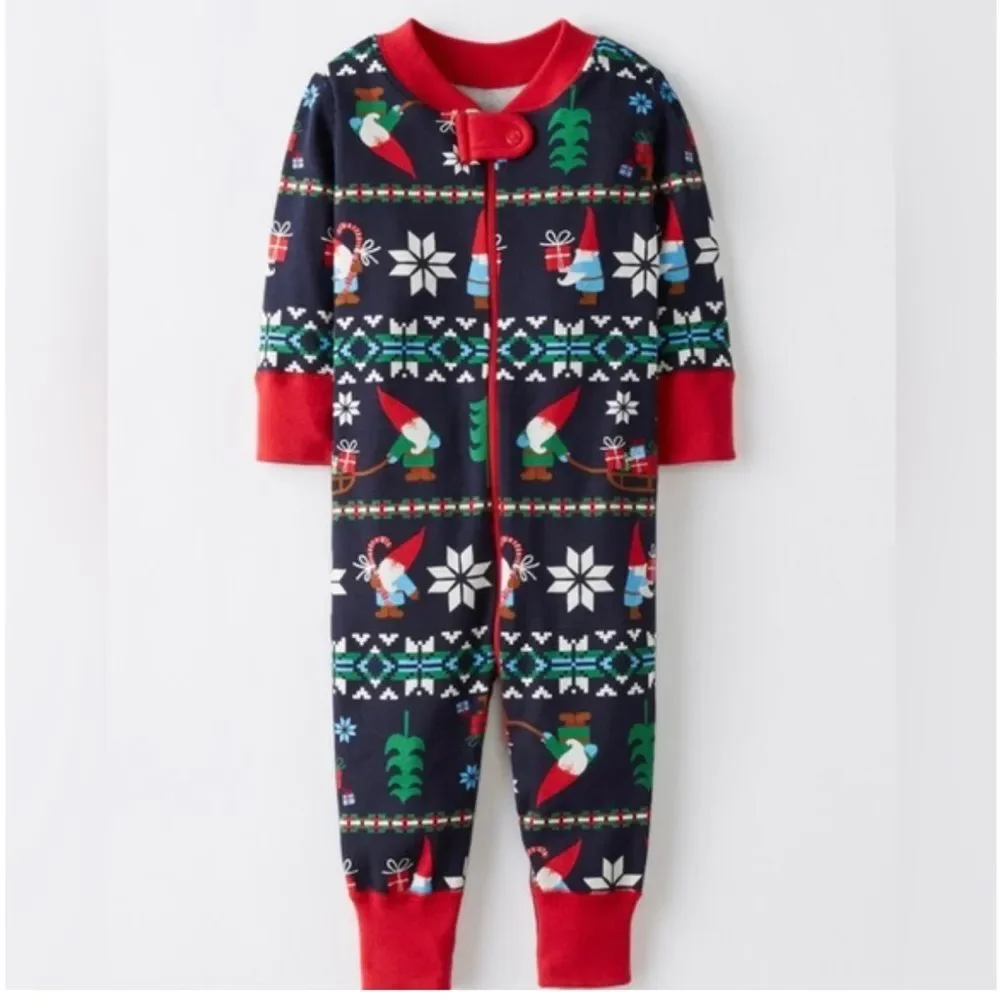 Hanna Andersson Organic Cotton Baby Zip Onesie Pajamas, Christmas 18-24M